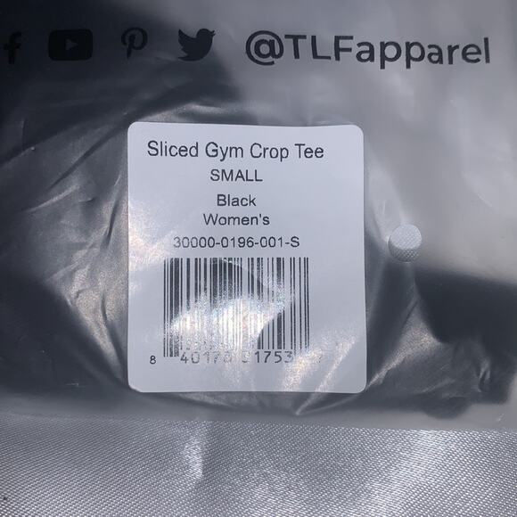 TLF Apparel Sliced Gym Crop Tee. Black.‎ - Picture 9 of 12
